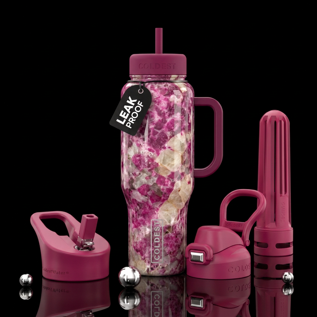 Tugtupite water bottle design