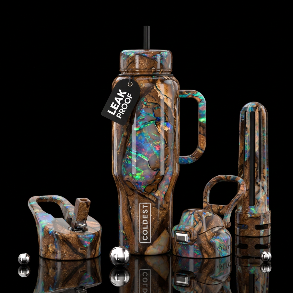 boulder opal water bottle design