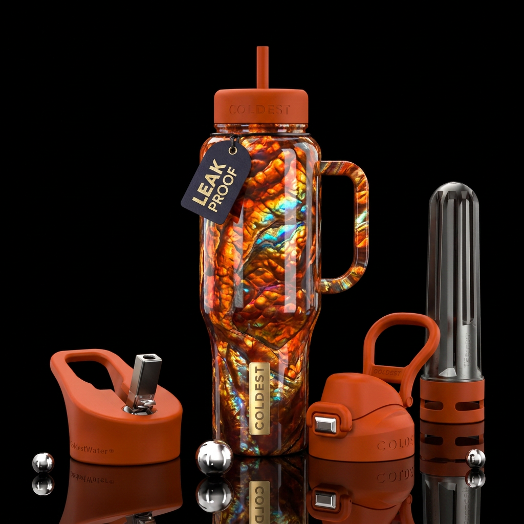 Fire Agate water bottle design