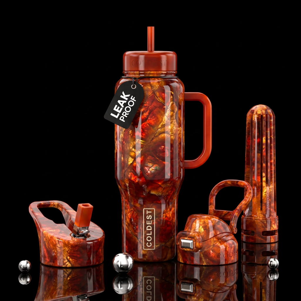 Fire Agate water bottle design