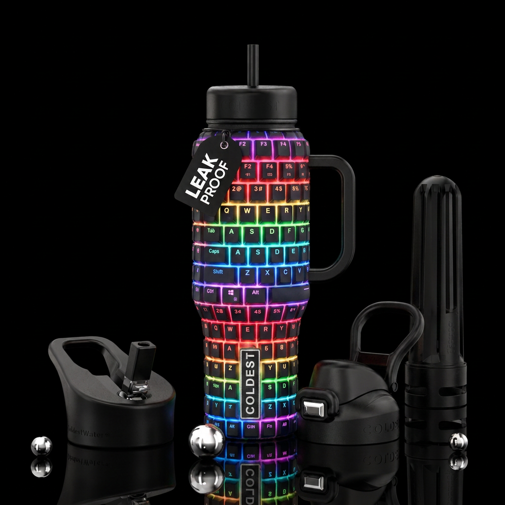 Glowie Keyboad water bottle design