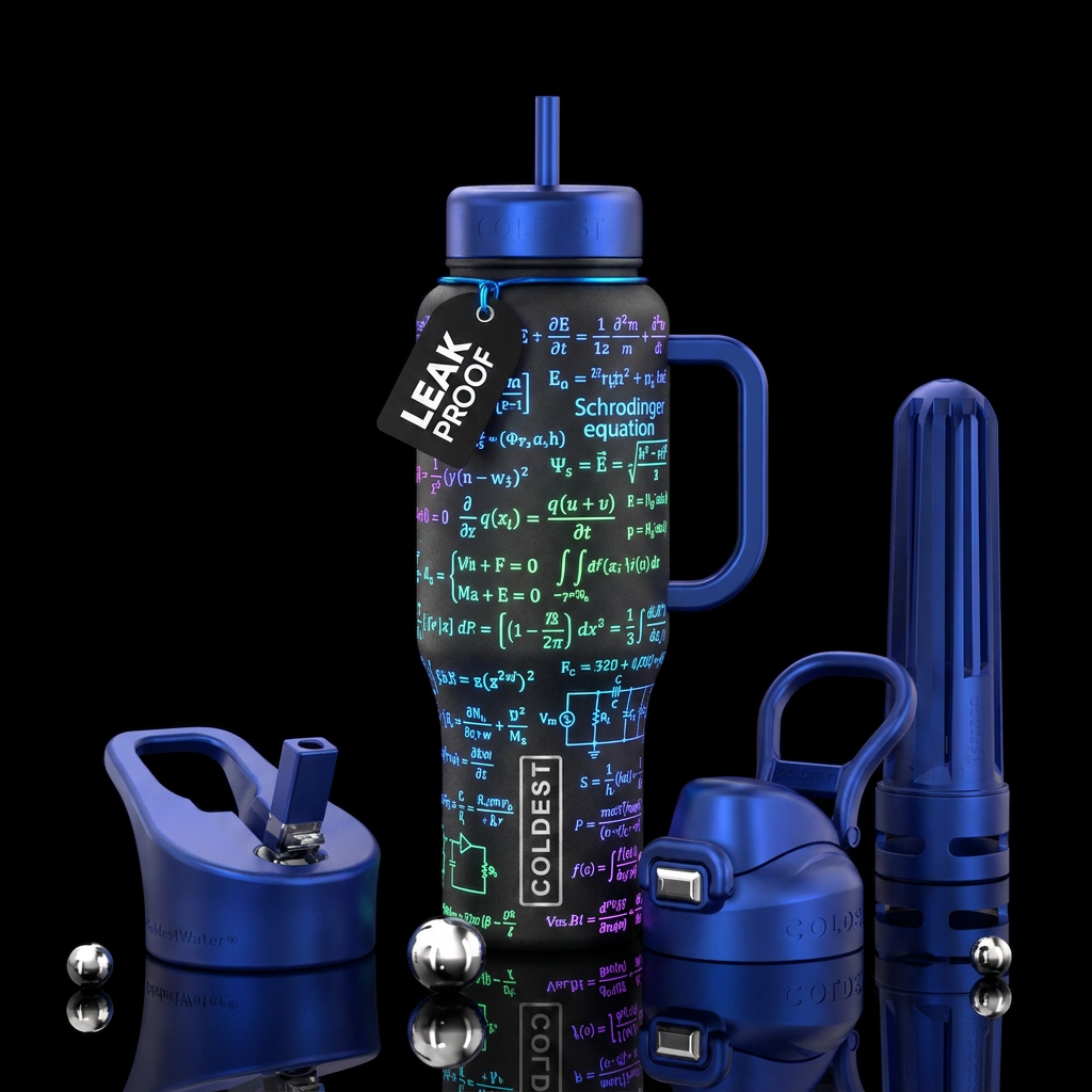 Glowie Equations water bottle design