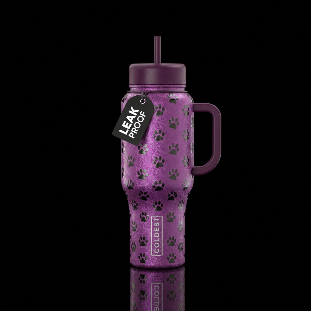 Plum Paws water bottle design