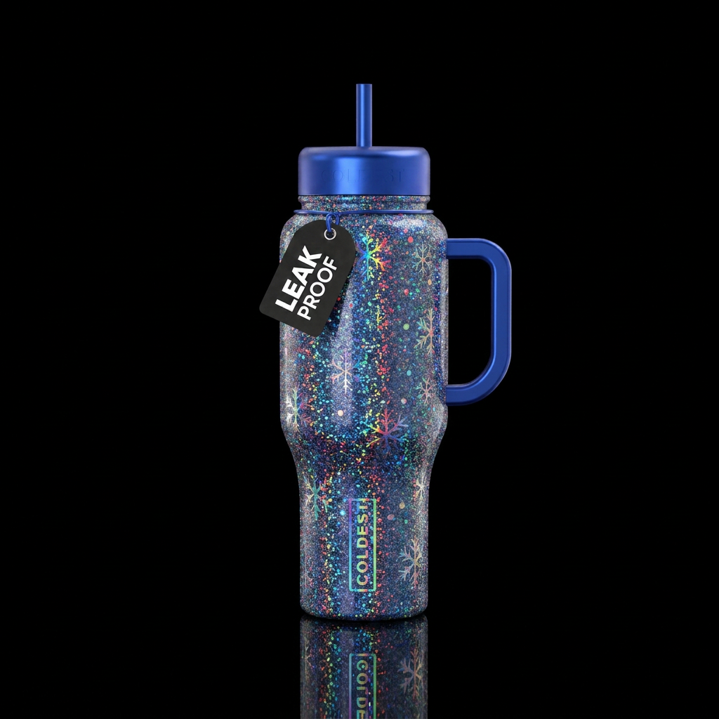 Snowflake Reflections water bottle design