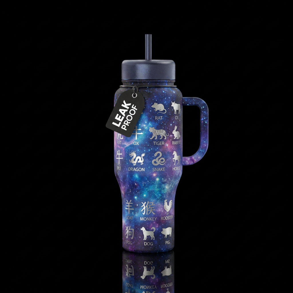 Chinese Zodics water bottle design