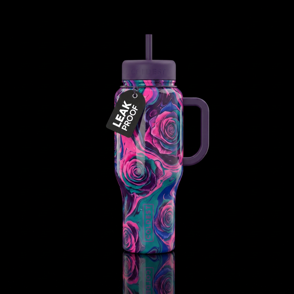 Colored Roses water bottle design