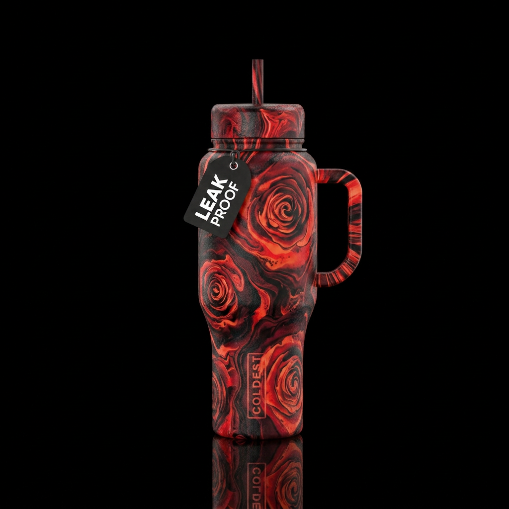 Acrylic Roses water bottle design