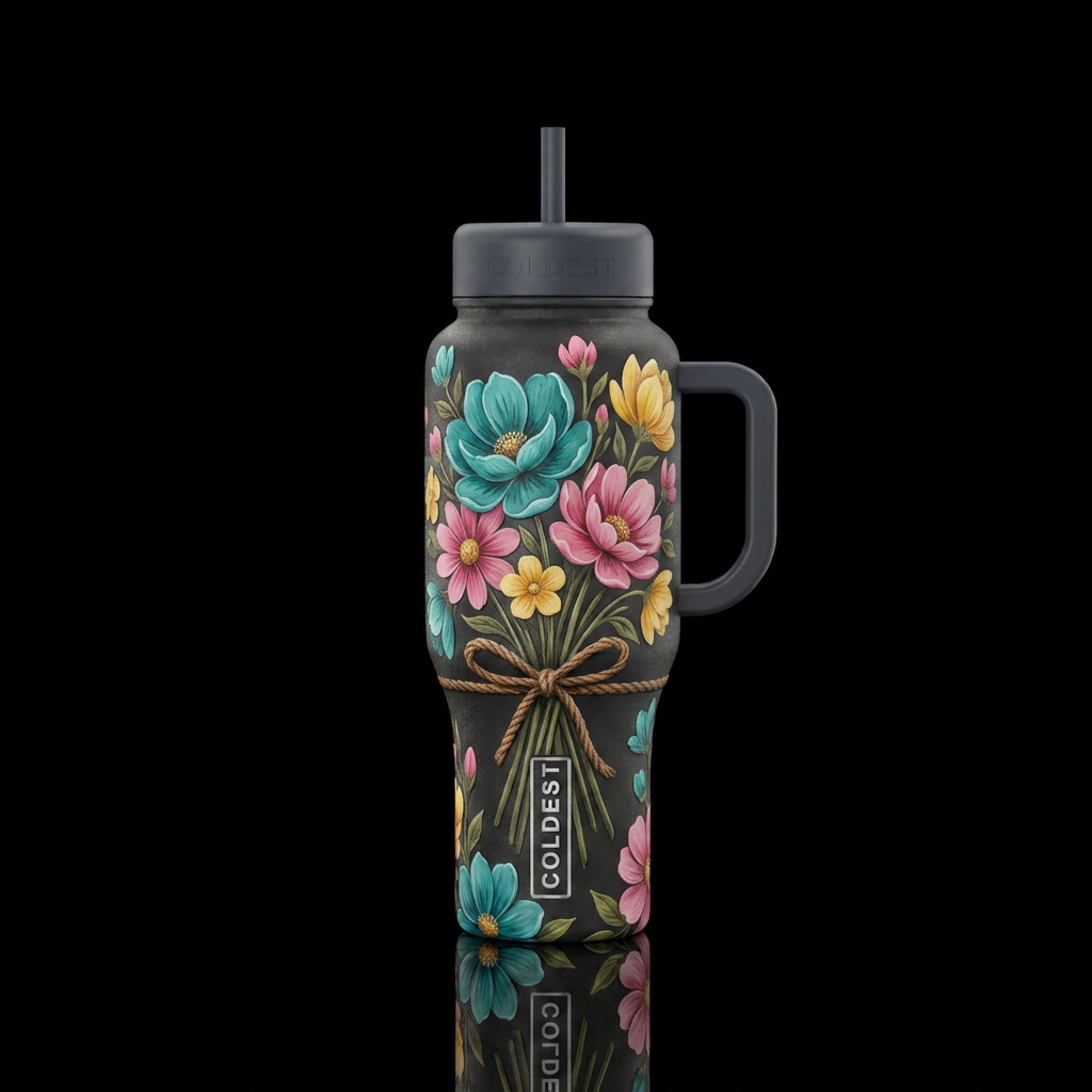 Wild Flowers water bottle design
