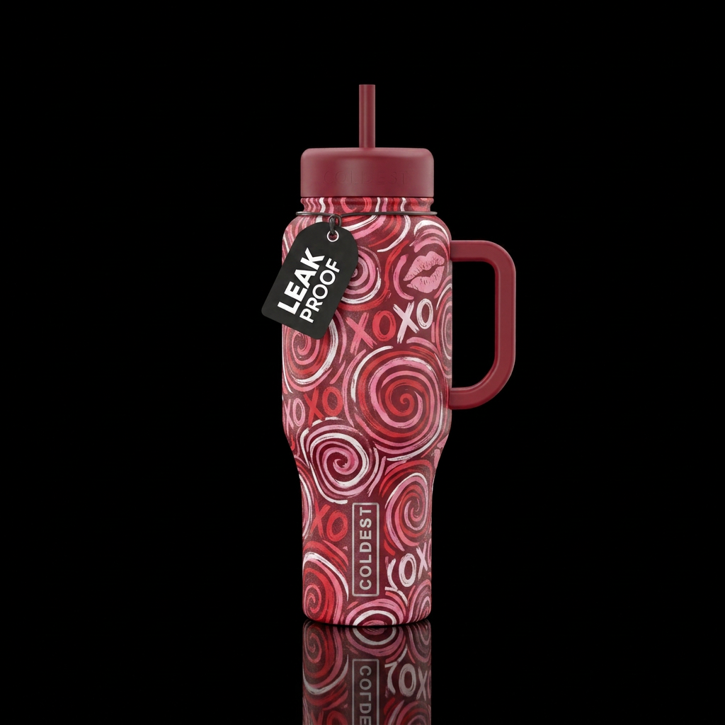 Love Spirals water bottle design