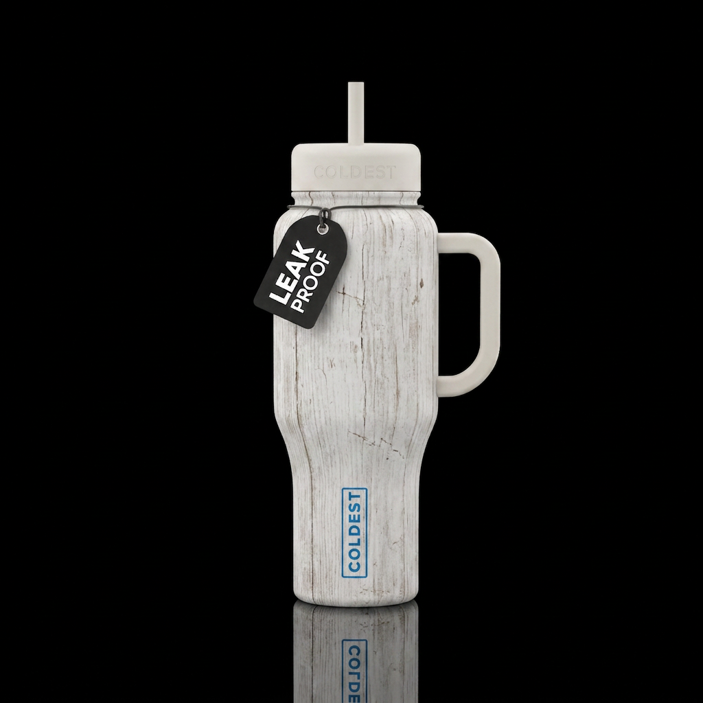White Washed water bottle design