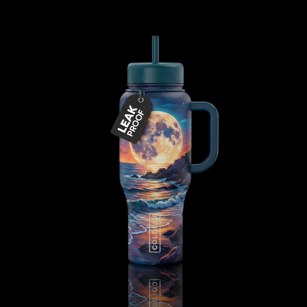 Full Moon Rising water bottle design