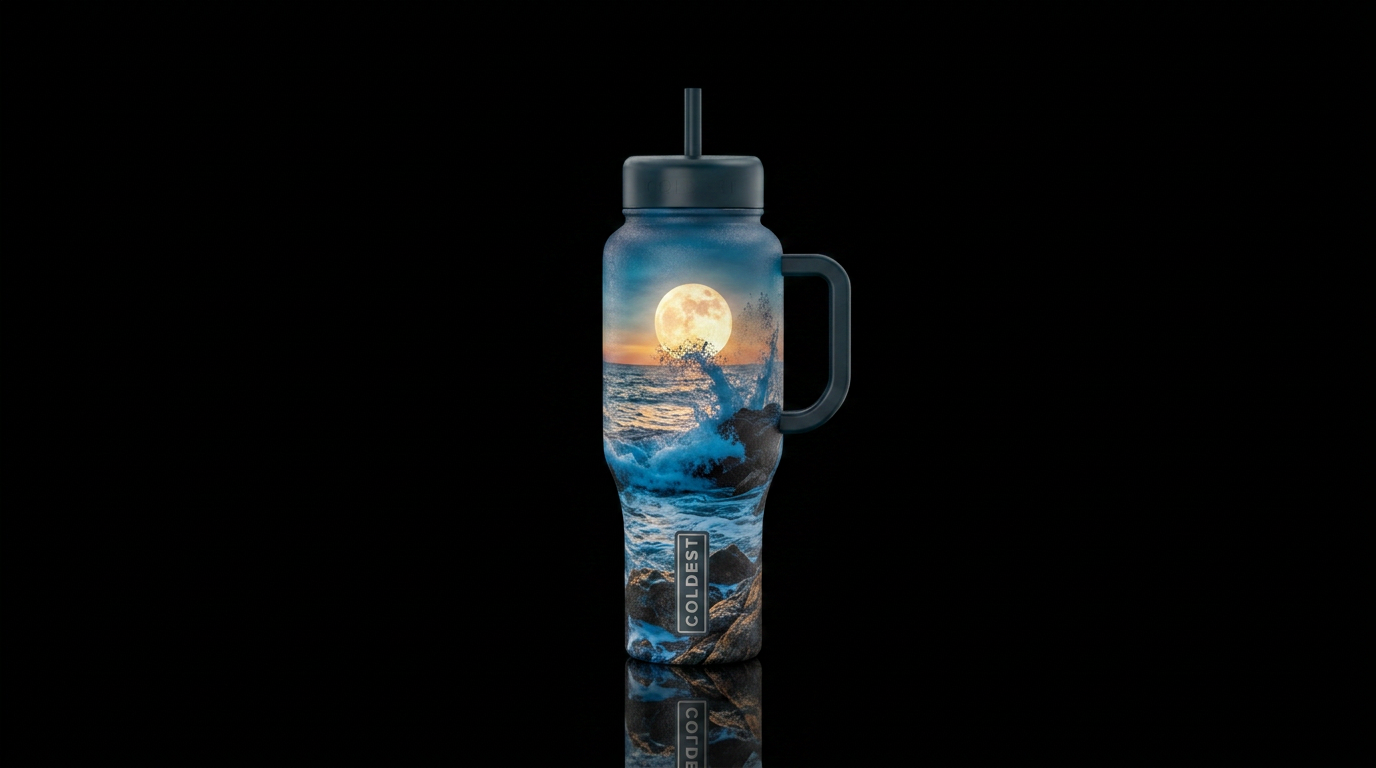 Crashing Waves water bottle design