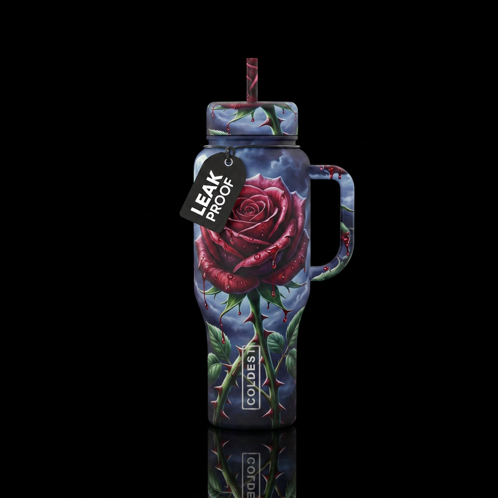 Midnight Rose water bottle design