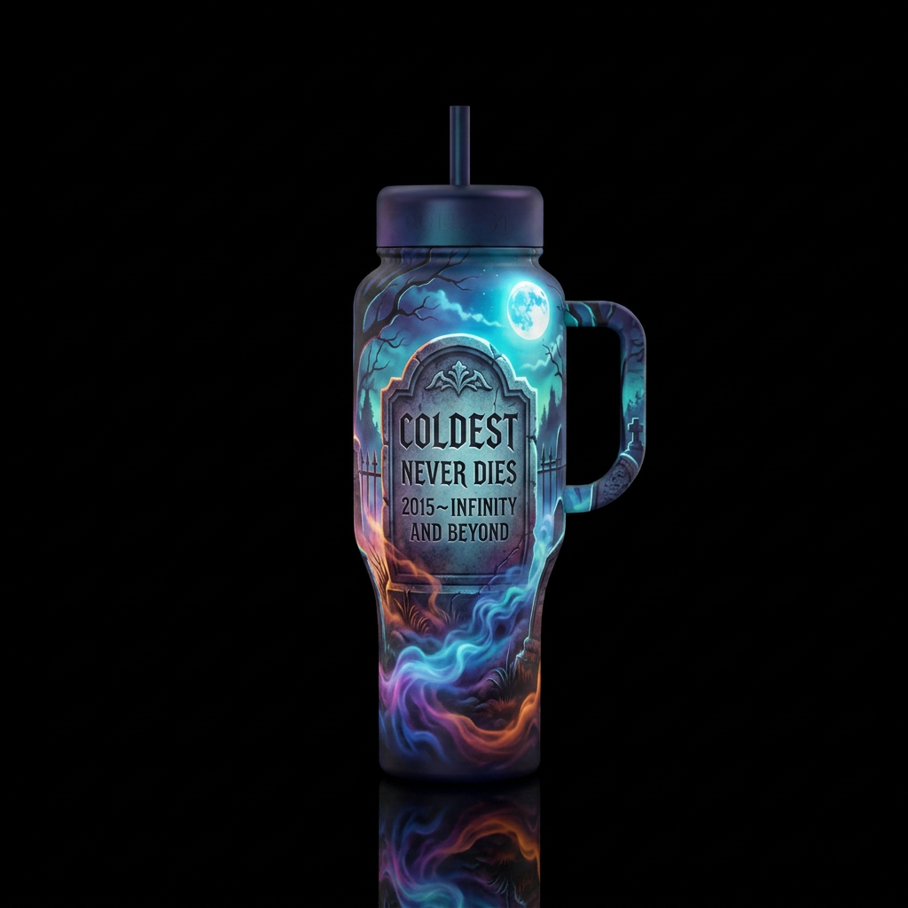 Coldest Never Dies water bottle design
