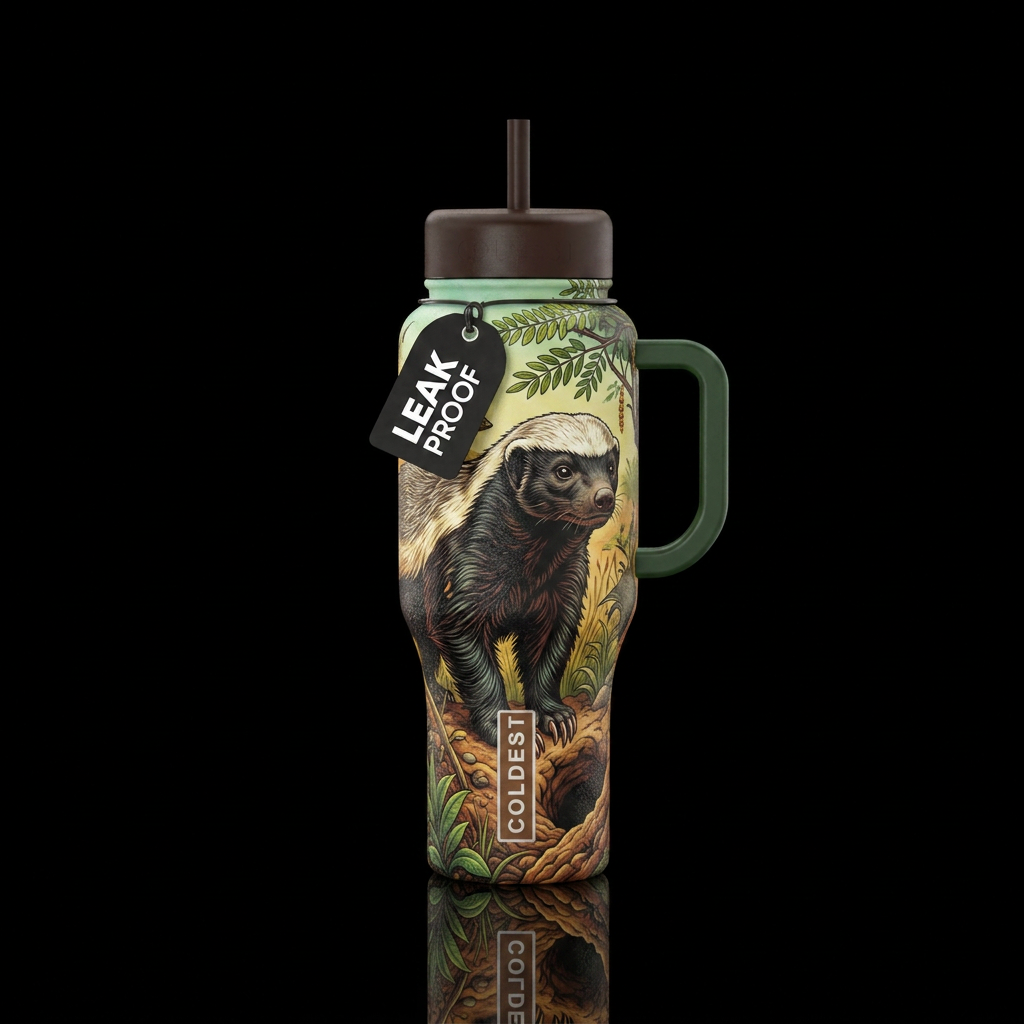 Honey Badger water bottle design