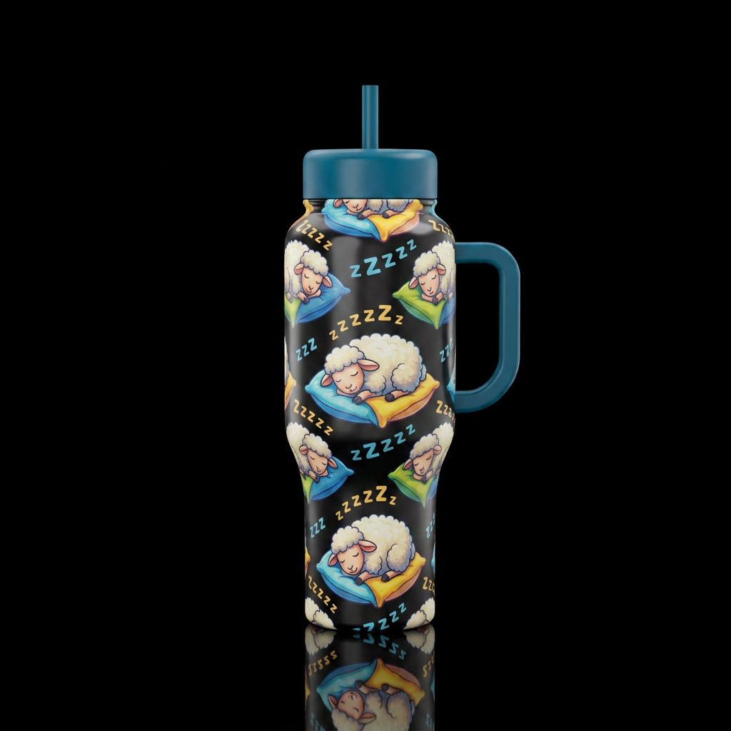 Sleeping Sheep water bottle design