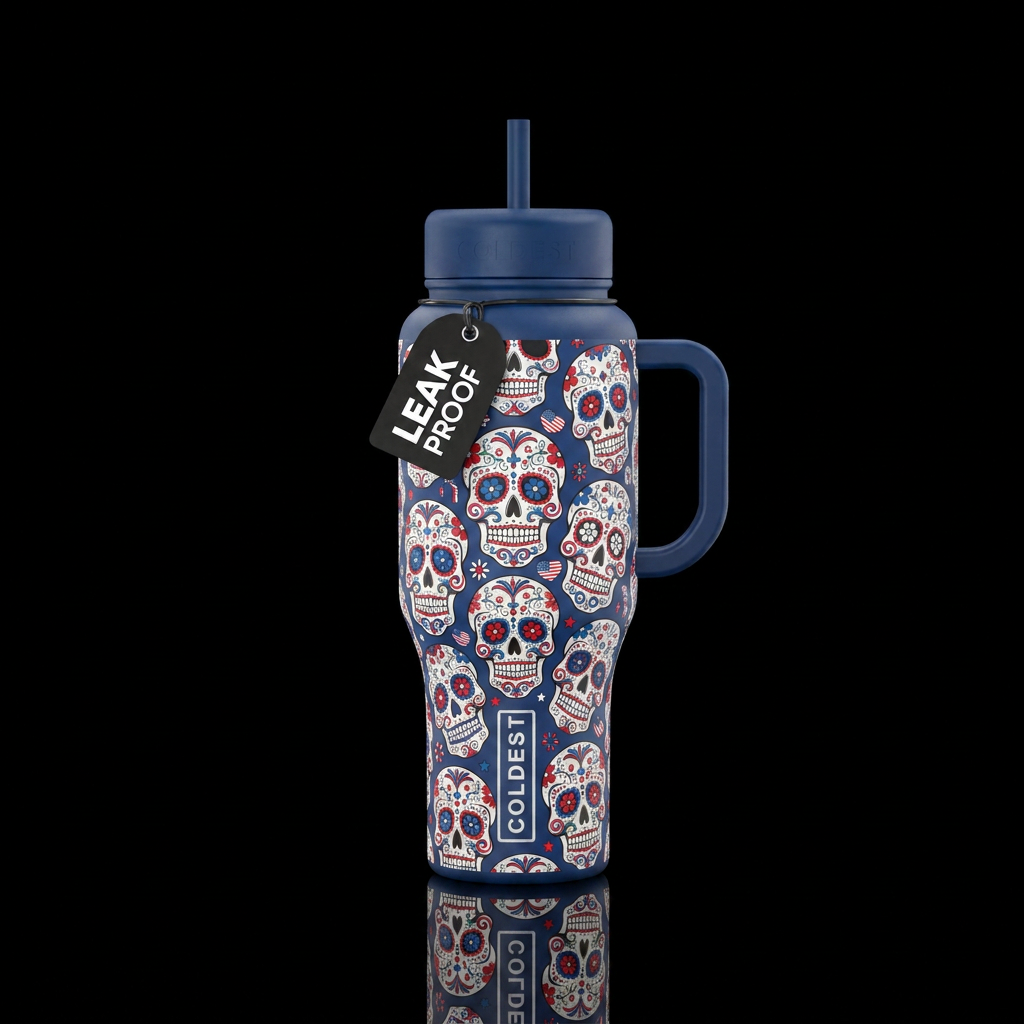 American Sugar Skulls water bottle design