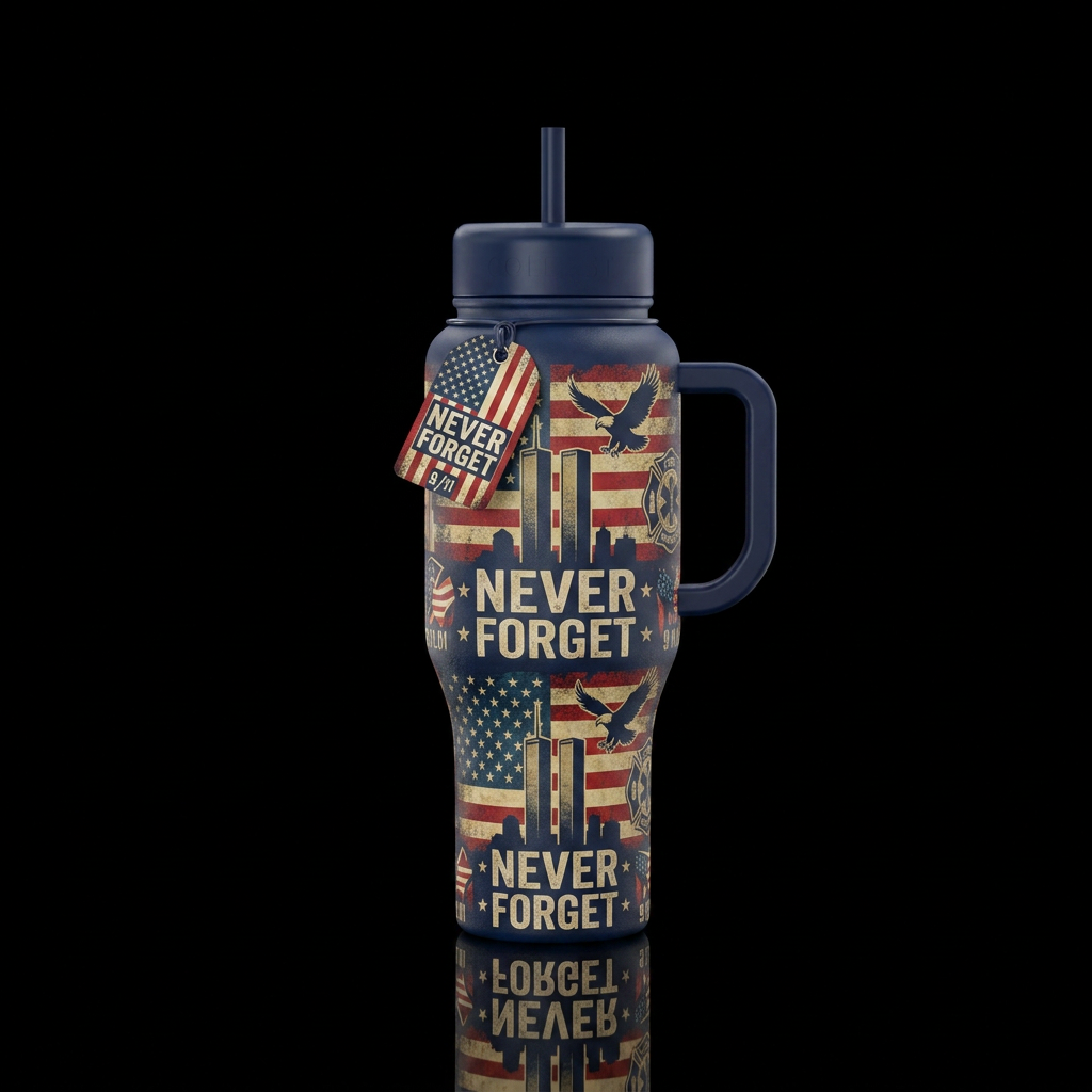 Never Forget water bottle design
