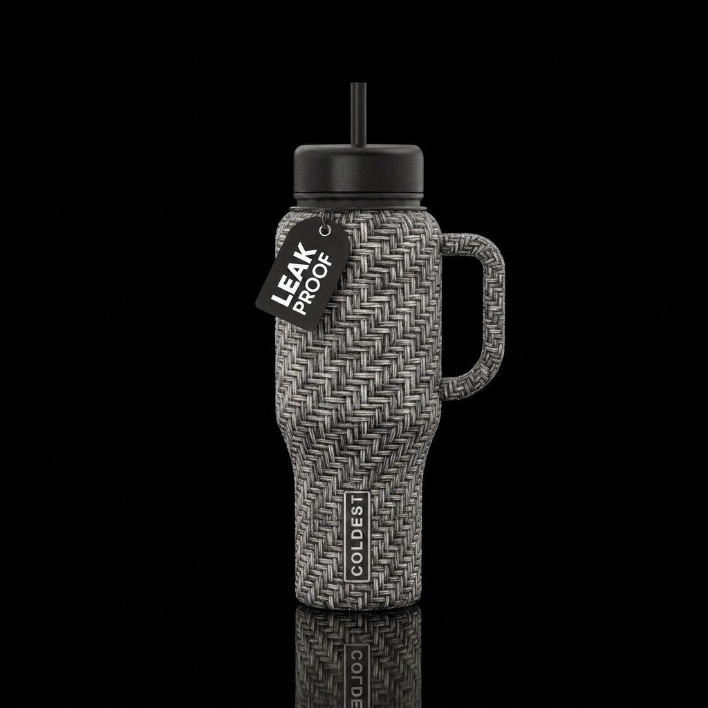 The Woven Glowie water bottle design