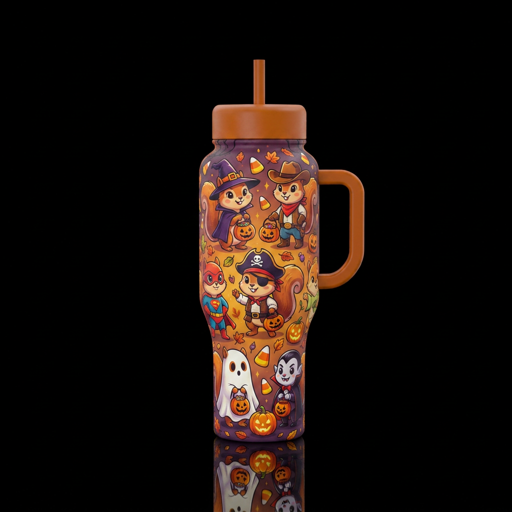 Silly Squirrels water bottle design