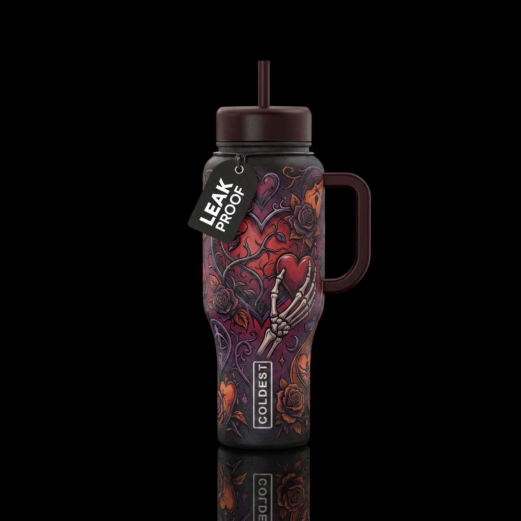 Spooky Valentine water bottle design