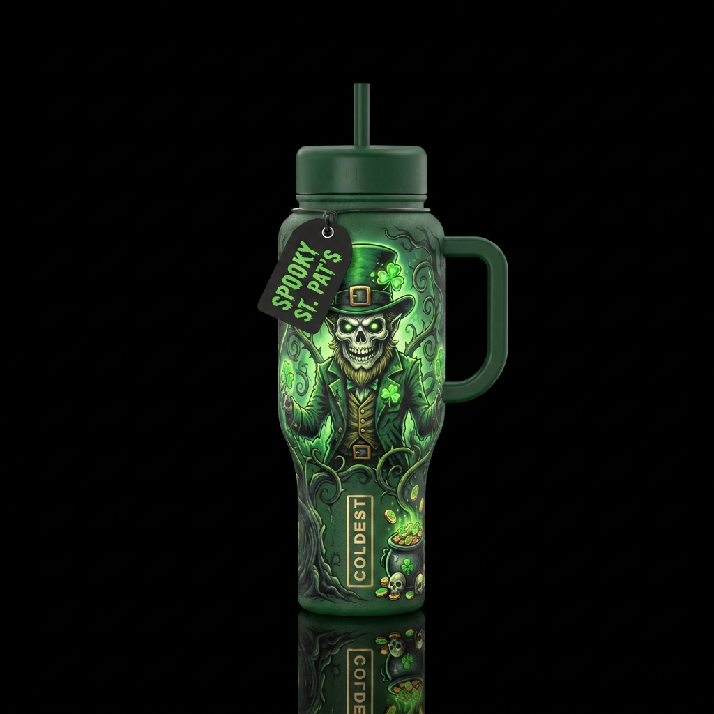 Spoky Patrick water bottle design