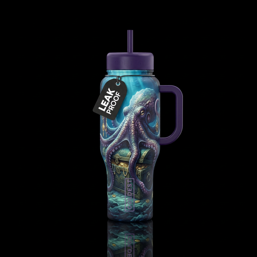 Treasure Below water bottle design