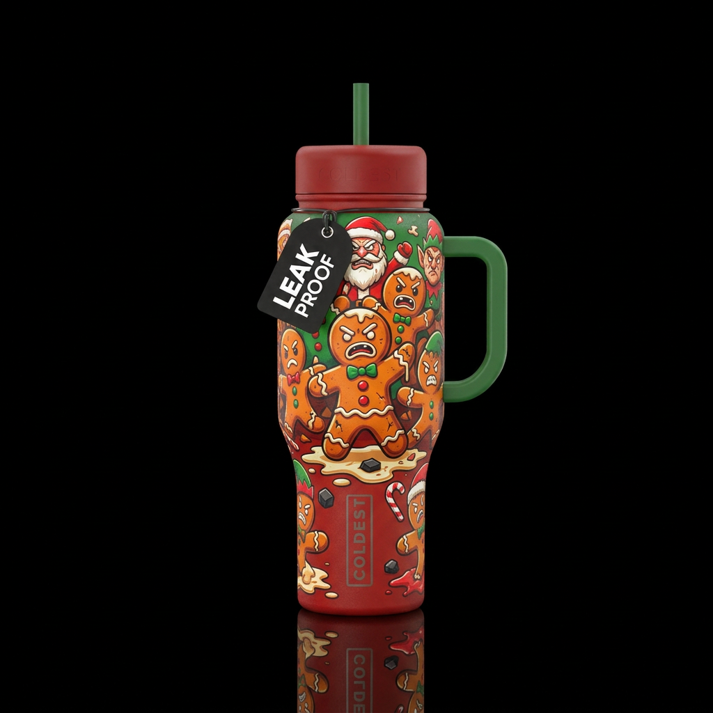 Christmas Gone Wrong water bottle design