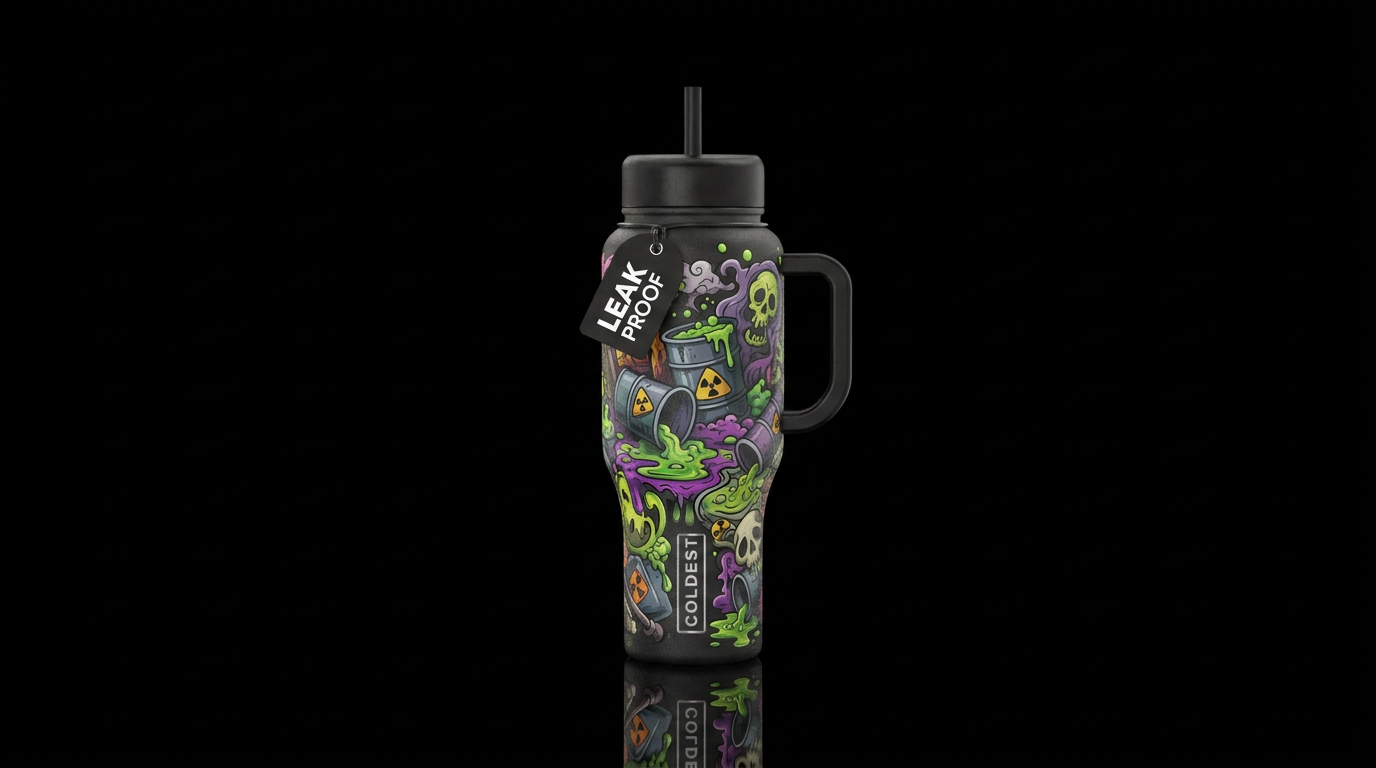 Toxic Waste water bottle design