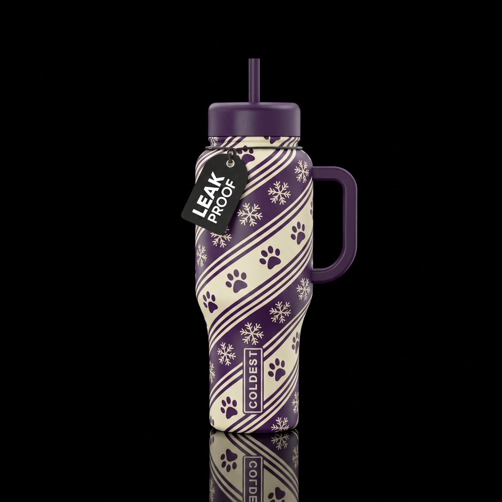 Paw Or Snowflake water bottle design