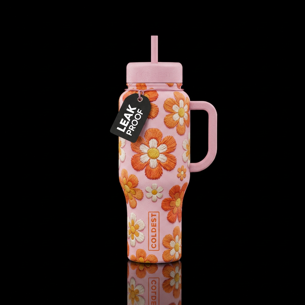 Embroidery water bottle design