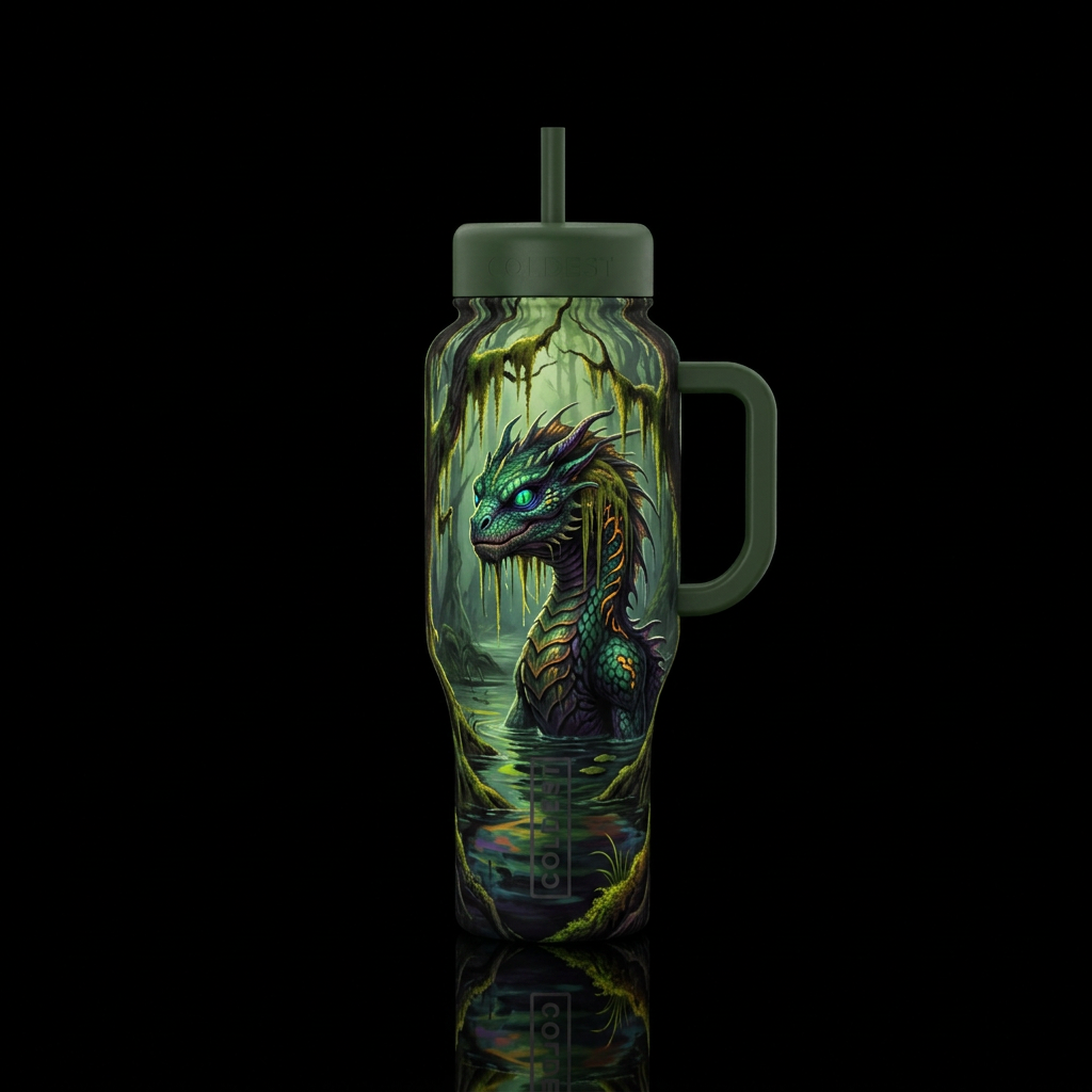 Swamp Thang water bottle design