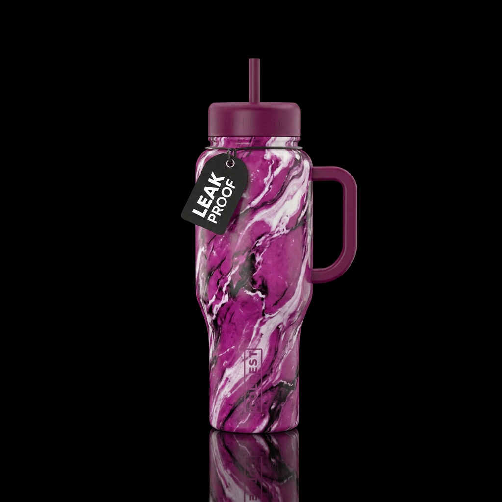 Marbled Magenta water bottle design