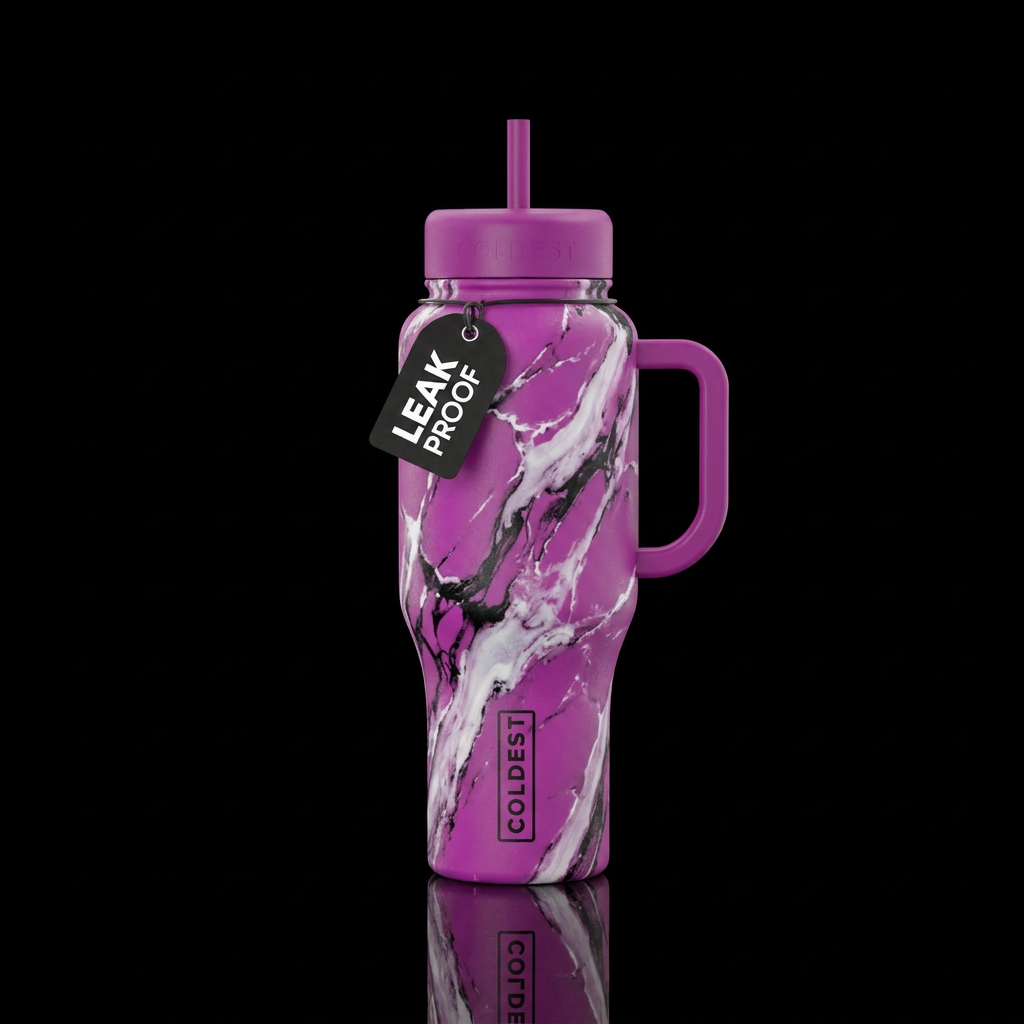 Marbled Magenta water bottle design