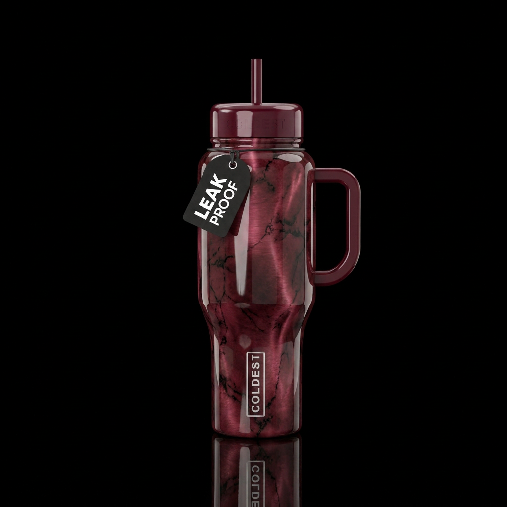 Maroon Marble water bottle design