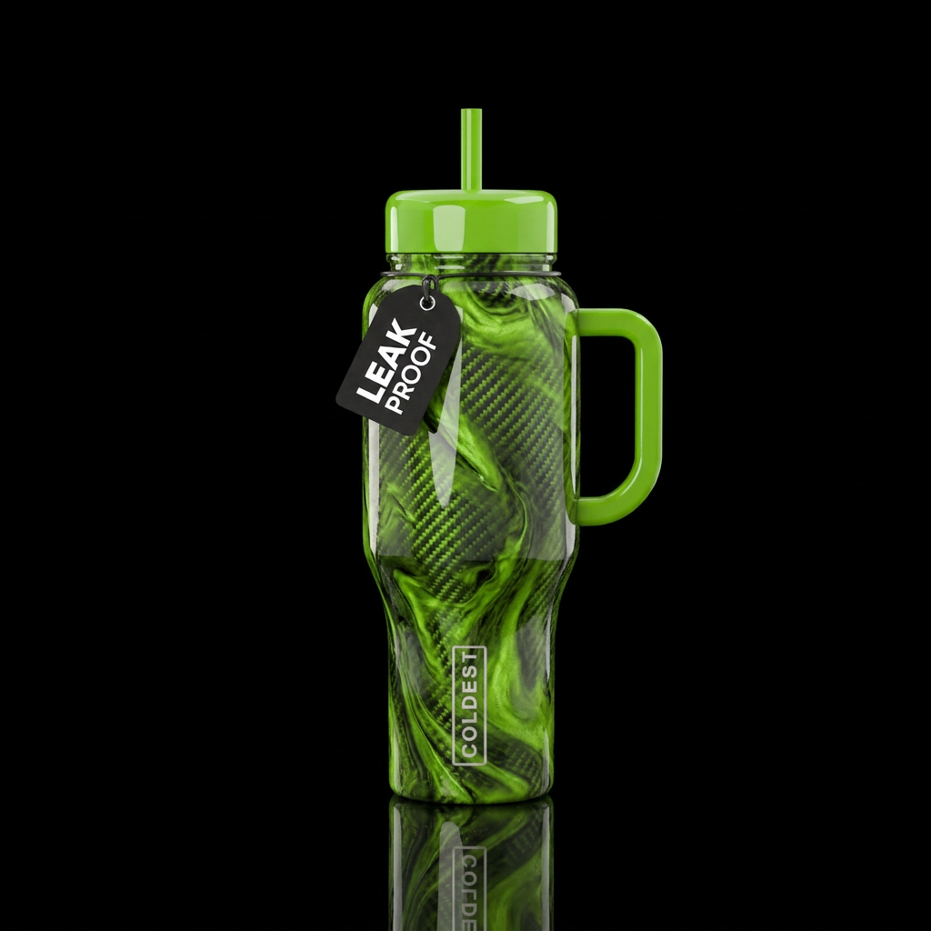 Marbled Carbon Fiber water bottle design