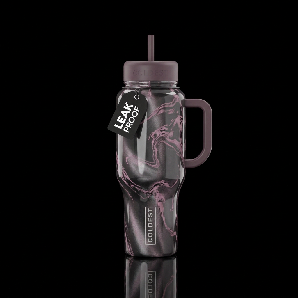 Marbled Graphite water bottle design