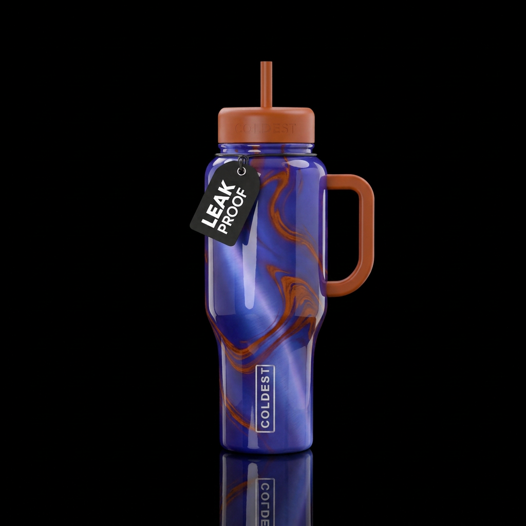 Marbled Blurple water bottle design