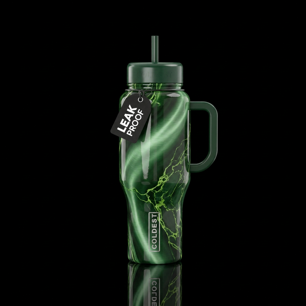 Green Marble water bottle design