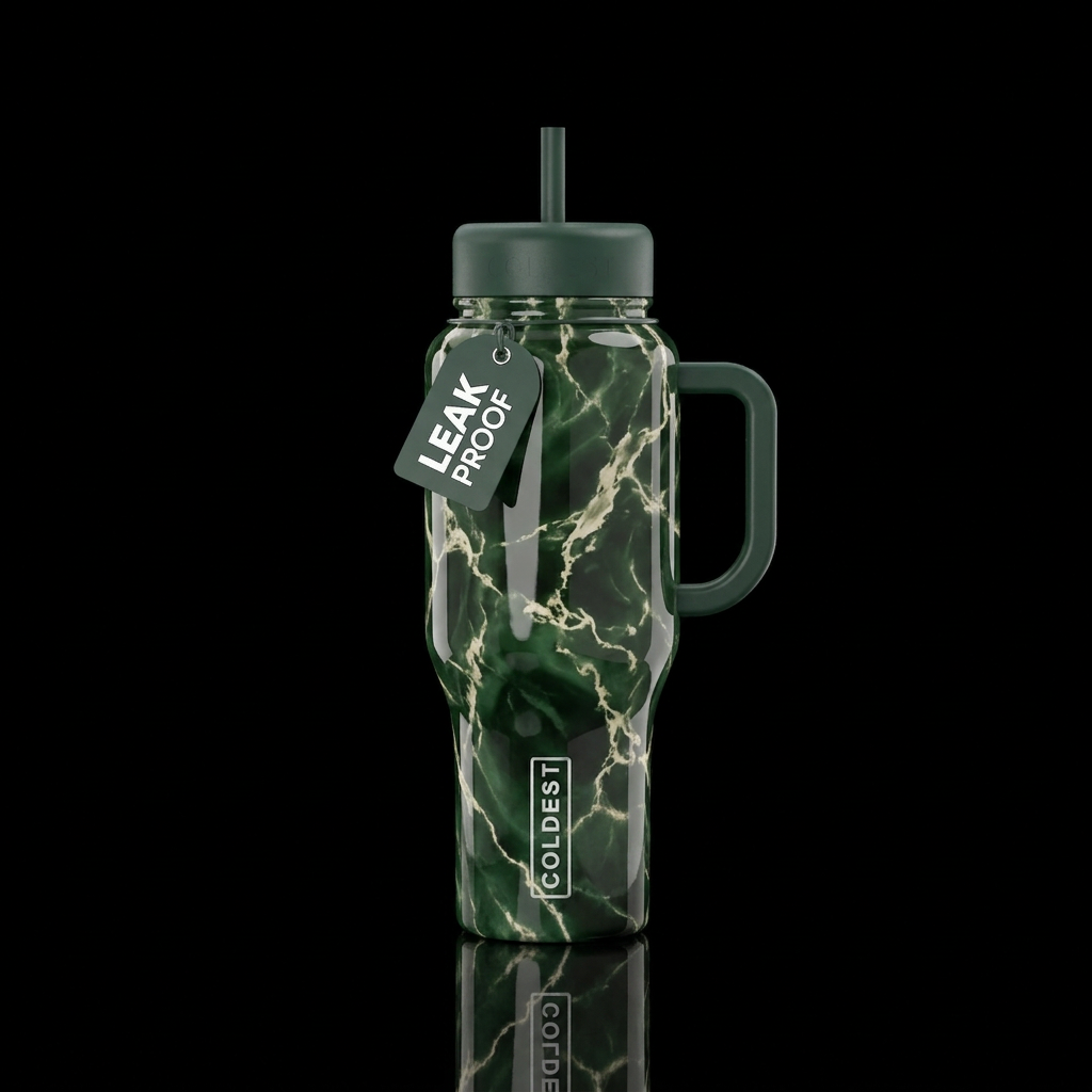 Green Marble water bottle design
