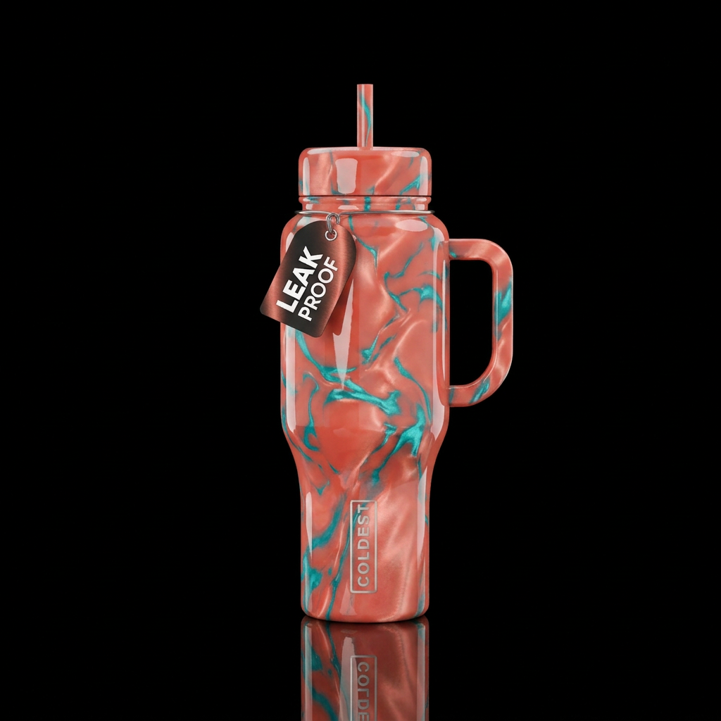 Coral Marble water bottle design