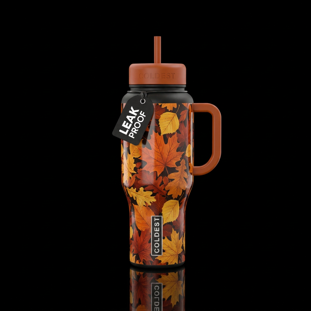 Fall Leaves water bottle design