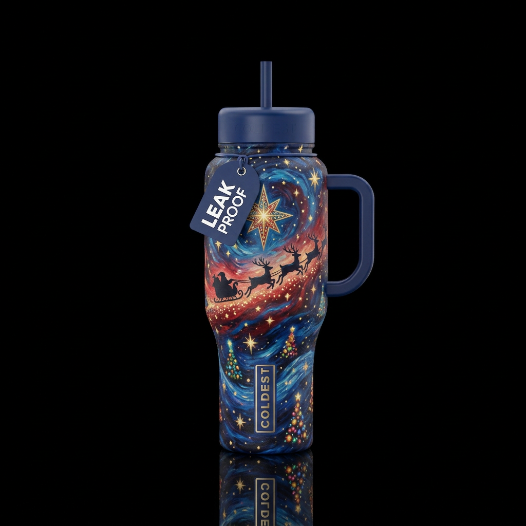 Christmas Eve water bottle design