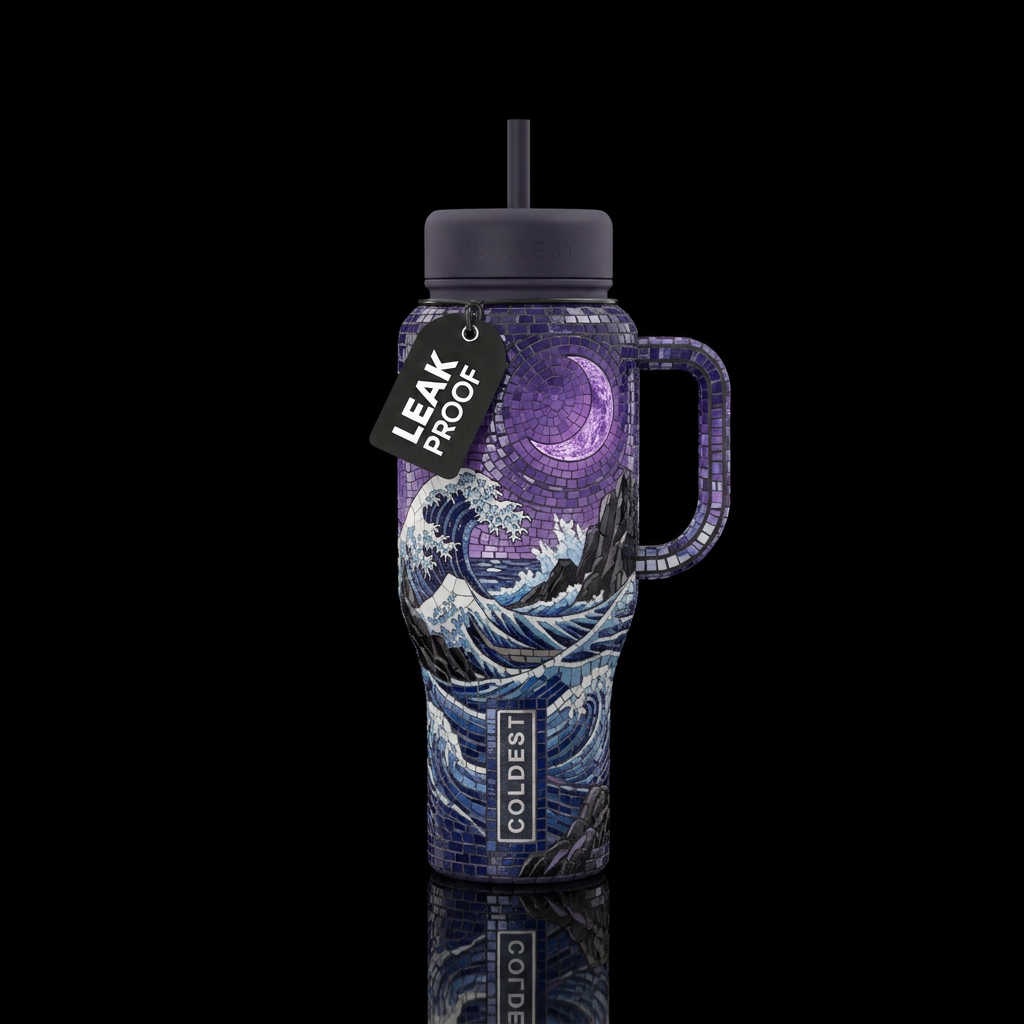 Mosaic Wave water bottle design