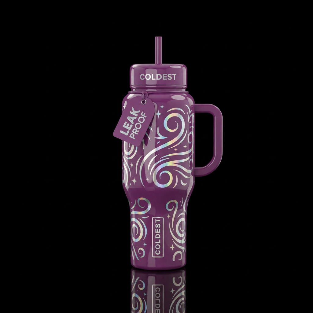 Orchid Swirls water bottle design