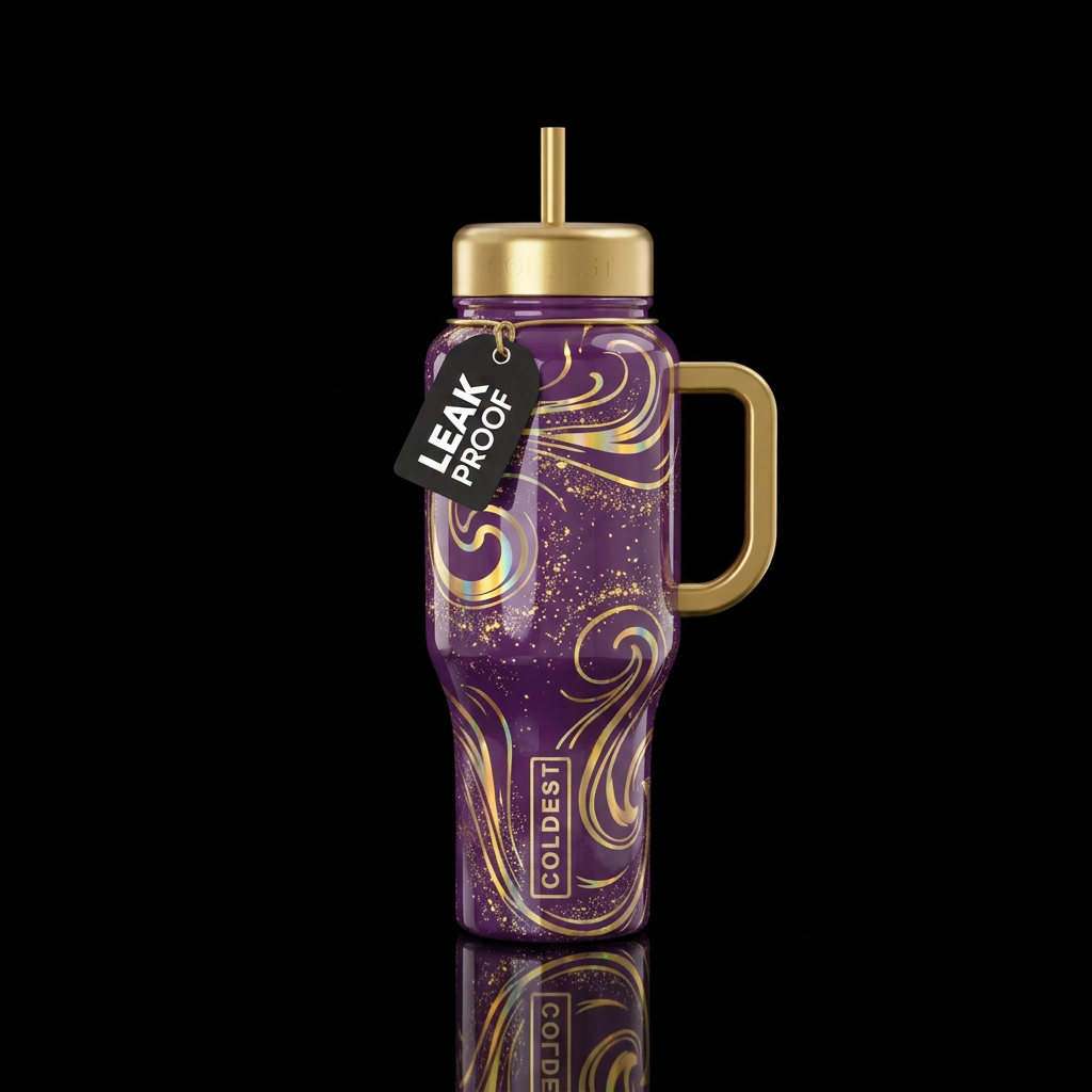 Gloden Orchid water bottle design