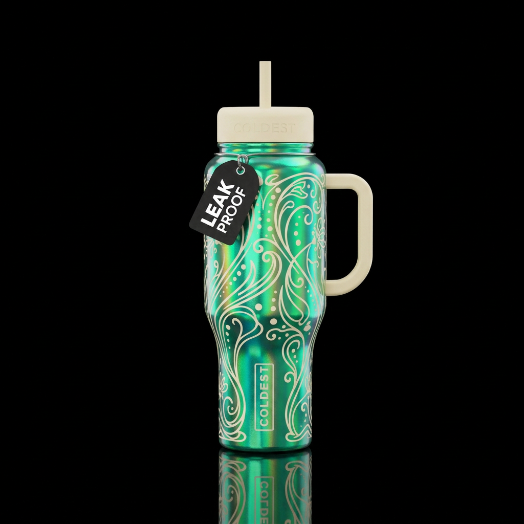 Emerald Cream water bottle design