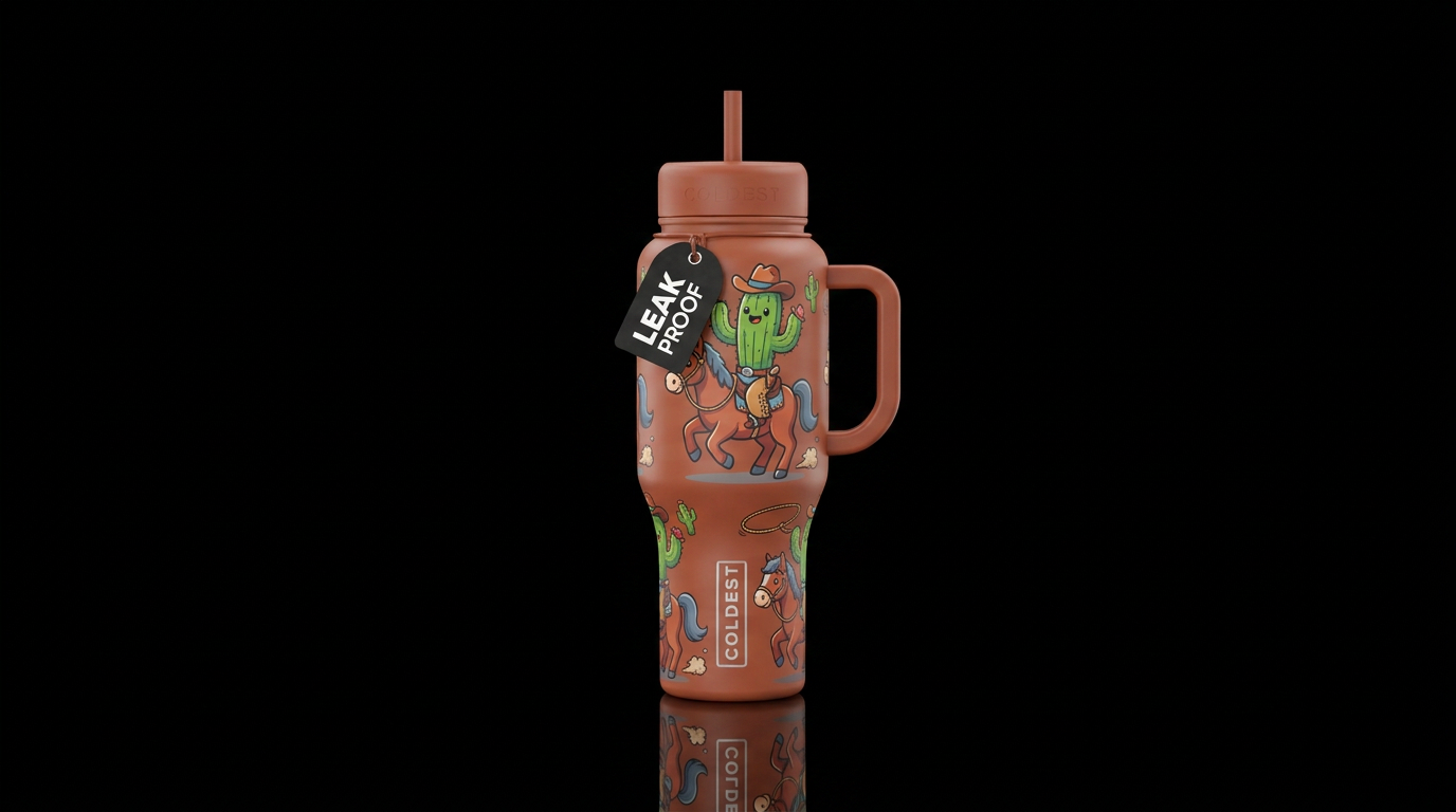 Cowboy Cactus water bottle design