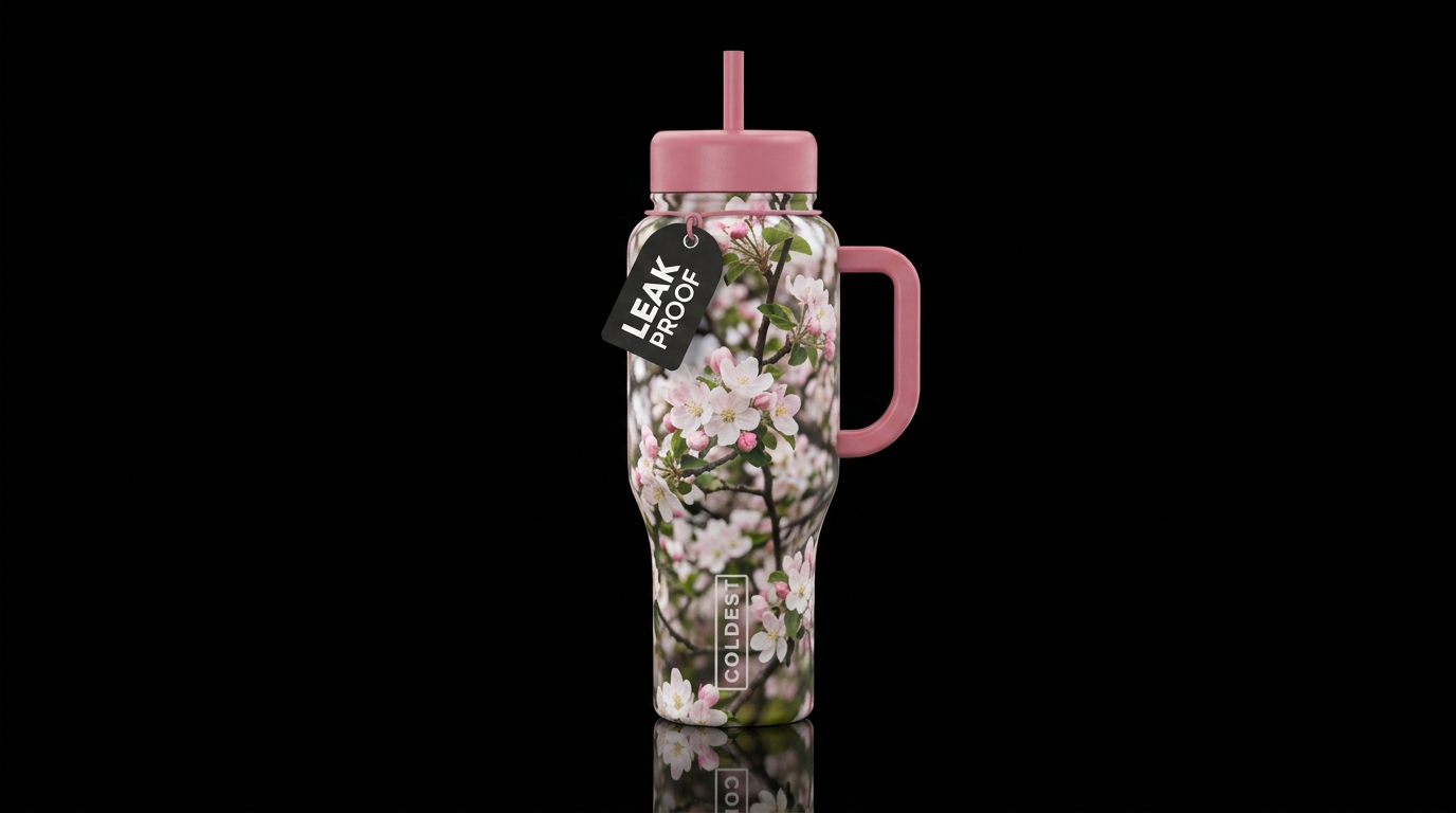 Apple Blossom water bottle design