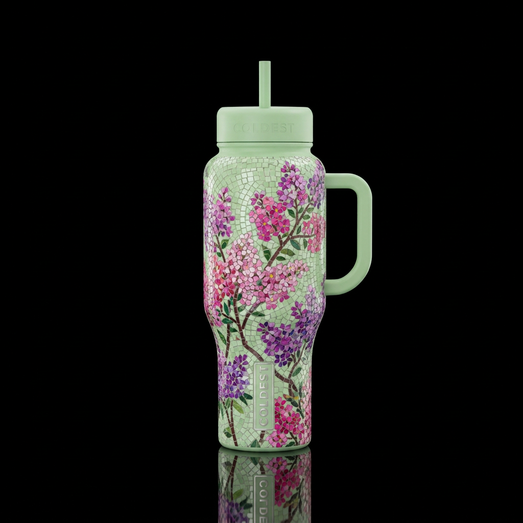 Crape Myrtle water bottle design